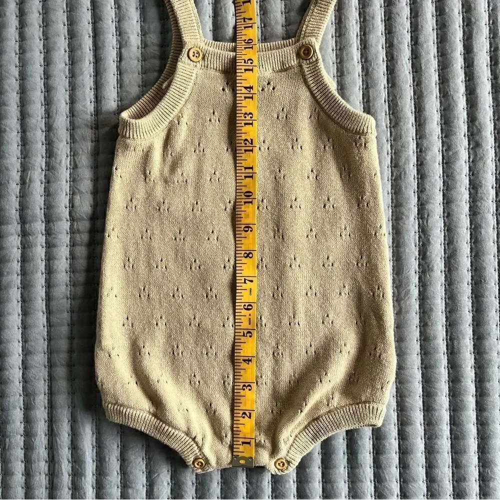 Carter's Organic Little Planet Baby Pointelle Cream Color Bubble Romper Size 18m